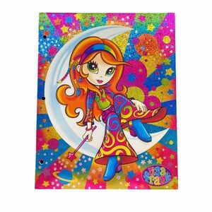 Lisa Frank shimmer glitter like pocket folder Star character vintage